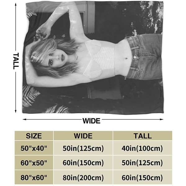 Emma Roberts filt Ultramjuk flanellfilt 3d- print Fluffig plyschfilt Sängdekoration Sängfilt för vardagsrumsrum Sovrumsdekoration (3 storlekar)- 50x40in 125x100cm