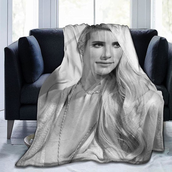 Emma Roberts filt Ultramjuk flanellfilt 3d- print Fluffig plyschfilt Sängdekoration Sängfilt för vardagsrumsrum Sovrumsinredning (3 storlekar) 60x50in 150x125cm