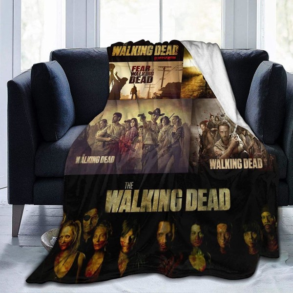 The Walking Dead Flanell Filt Vändbar Fluffy Throw Filtar Lyx Ultra-mjuk Mysig Micro Fleece Filt Till Säng Soffa Soffa Stol Dorm Travel Bla 60x50in 150x125cm