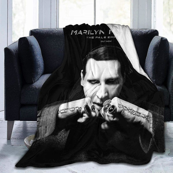 Marilyn Manson Bäddsoffa Vändbar Mysig Sängfilt Ultra Mjuk Och Varm Vändbar Mysig Sängfilt Mjuk Micro Fleece Filt-f376 50x40in 125x100cm