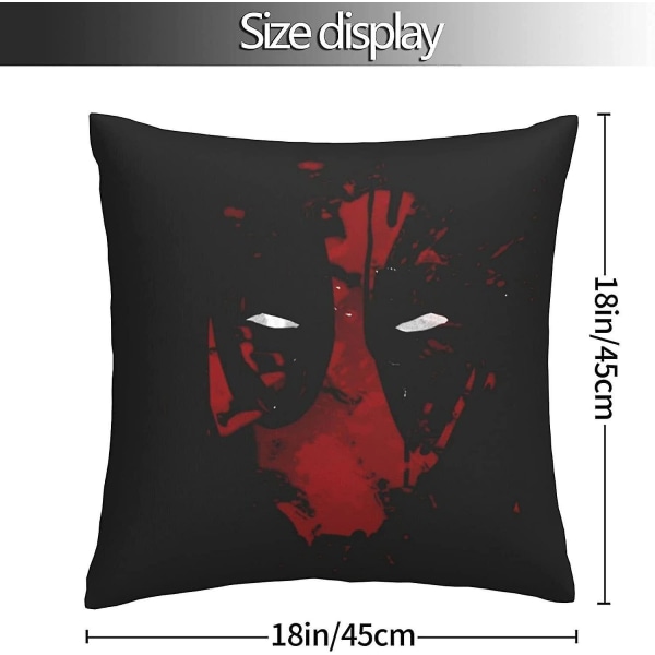 Deadpool mjuka kuddfodral 45 X 45 Cm Fyrkantiga kuddfodral Bekväma dekorativa kuddfodral Lyxigt cover för soffa sovrum med Invisib