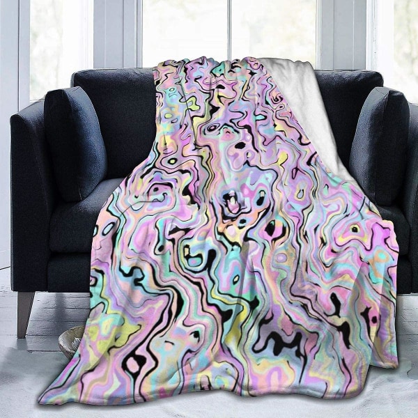 Marmorerad pastellfilt Mjuk flanell fleece varm filt för soffa, säng, soffa, stol, kontor, resa, camping-r236 60x50in 150x125cm