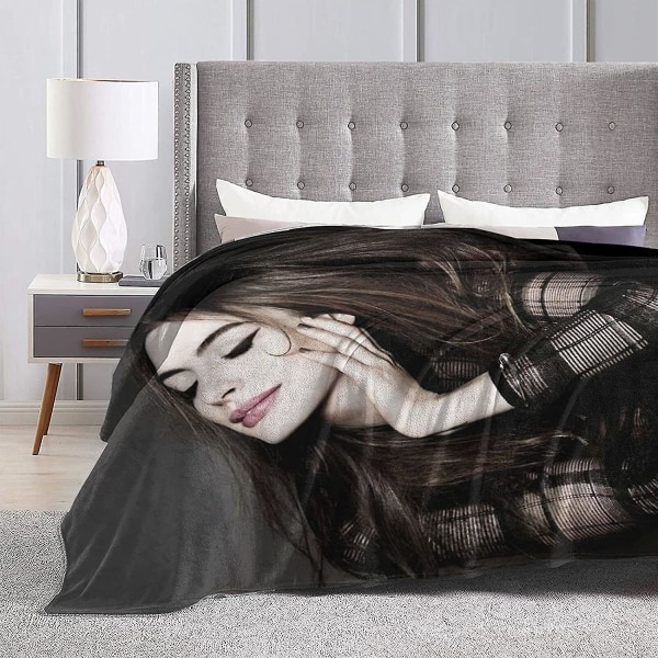 Anne Hathaway filt Ultramjuk flanellfilt 3d- print Fluffig plyschfilt Sängkläder Inredning Sängfilt för vardagsrum Sovrum Dorm Decor-z421 50x40in 125x100cm