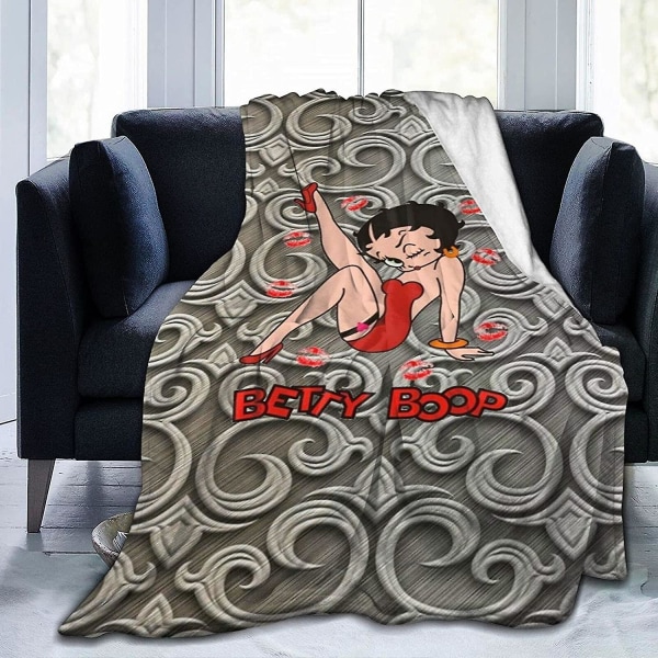 Betty Boop Filt Ultramjuk mikrofleecefilt Lovely Throw Blanket Fit Soffa Soffa Sängfilt -w111 50x40in 125x100cm