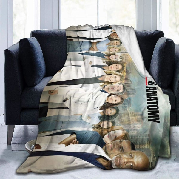 Grey's Anatomy All Characters Filt Grey's Anatomy Merchandise Fuzzy Micro Soft flanell Täcke Flera storlekar För vuxna Barn Tonåringar Great Bedr 60x50in 150x125cm