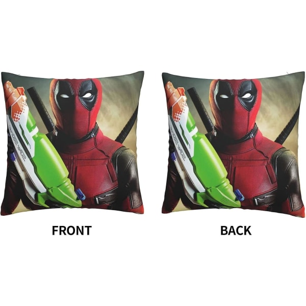 Deadpool mjuka kuddfodral 45 X 45 Cm Fyrkantiga kuddfodral Bekväma dekorativa kuddfodral Lyxigt cover för soffa sovrum med Invisib