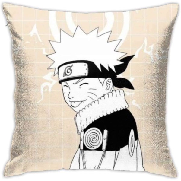 Mjuka dekorativa kuddfodral japanska Naruto fyrkantigt örngott Bekvämt cover Lyxigt cover för bäddsoffa Stol Bil Heminredning.(18x18)