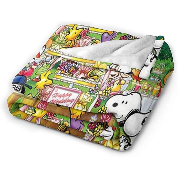 Snoopy Fleecefilt Flanell Fleece Sängstorlek Extra tjock sängfilt -w117 50x40in 125x100cm