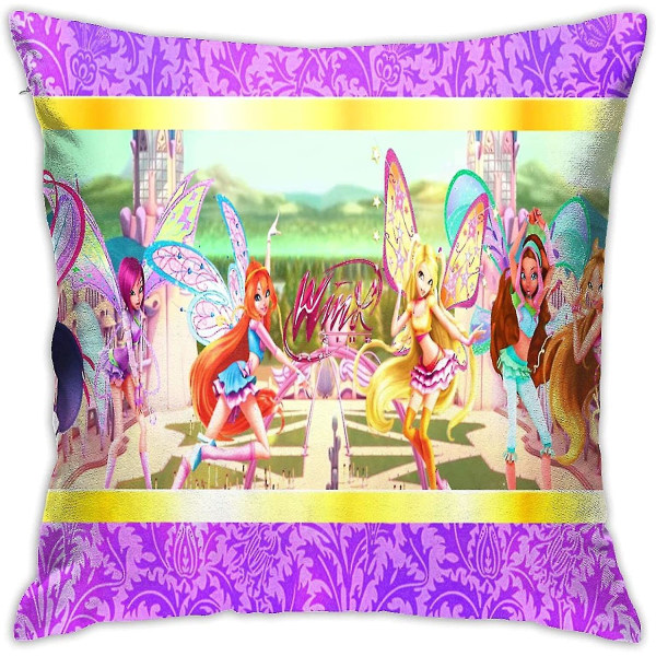 The Winx Club Kuddfodral Kuddfodral Dekorativa Kreativa soffa Örngott Heminredning För Vardagsrum Hem 18"x18"