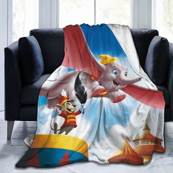 Dumbo-filt Ultramjuk mikrofleecefilt Härlig slängfilt Fit Soffa Soffa Sängfilt- Flera storlekar för vuxna barn Tonåringar Fantastiskt sovrum 50x40in 125x100cm