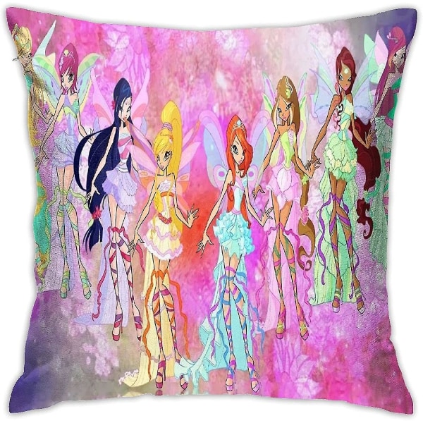 Winx Club Örngott Set med mikrofiber | Kuddfodral för hemmet andas 18"x18"