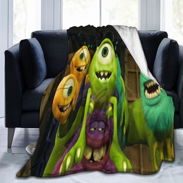 Monster University Sängfilt Lättvikts Sängfilt För Barn Vuxna Mjuk Varm Flanell Sängfilt.för Säng,soffa,camping Och Resor Great Bedroo 80x60in 200x150cm