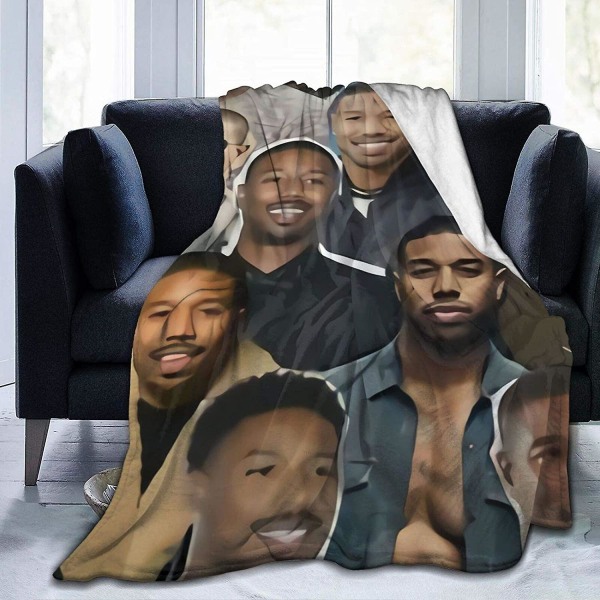 Michael B. Jordan Eric Stevens Mjuk och behaglig varm fleecefilt till soffa,kontorssäng Bil Campsoffa Mysig Fluffig Plysch Sängfiltar Beach Blan 60x50in 150x125cm