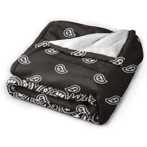 Snusnäsduk Svart Paisley Bandana Slängfilt Mjuk flanell Fleece Varm filt För soffa,säng,soffa,stol,kontor,resor,camping-r393 80x60in 200x150cm