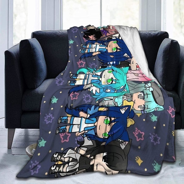 Gacha Life Club Gamer Flanellfilt Mjuk Varmt Kasta Barn Till Säng Säng Soffa Stol Vardagsrum Heminredning -x389 60x50in 150x125cm