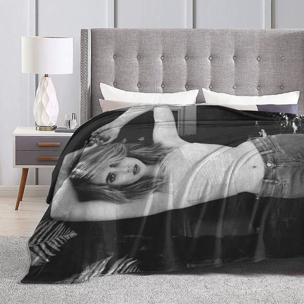 Emma Roberts filt Ultramjuk flanellfilt 3d- print Fluffig plyschfilt Sängdekoration Sängfilt för vardagsrumsrum Sovrumsdekoration (3 storlekar)- 50x40in 125x100cm