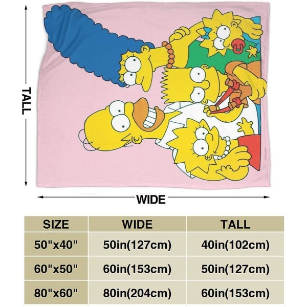 Simp-sons filt, flanell Täcke Ultra Mjuk Micro Fleece Filt Säng Soffa Vardagsrum -x168 80x60in 200x150cm