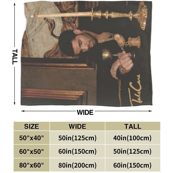 Drake Take Care Ultramjuk mikrofleecefilt Heminredning Lättviktsföremål för bäddsoffa -p429 50x40in 125x100cm