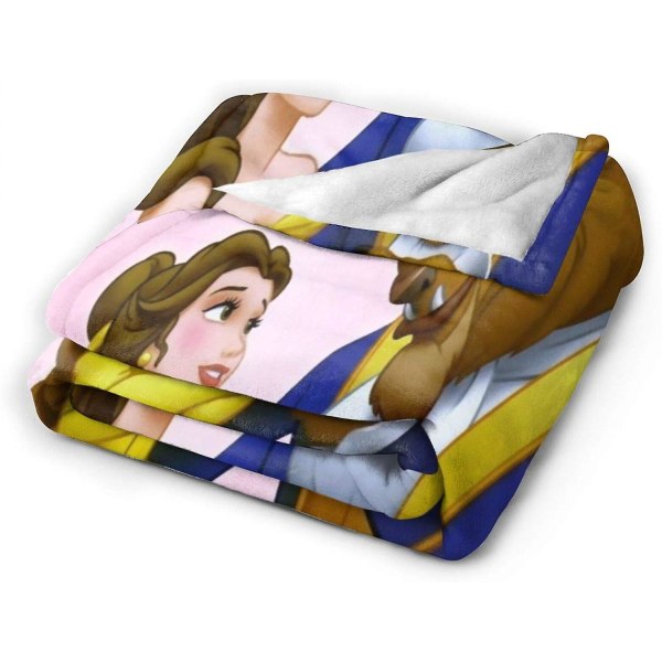 Disney Beauty And The Beast Filt Ultramjukt mikrofleecefilt Lovely Throw Blanket Fit Soffa Soffa Sängfilt- Välmatchad tillgång till sovrummet 50x40in 125x100cm