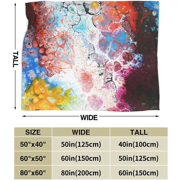 Färgglada färgabstrakta plädar för hela säsongen Lättvikt Mjuk Varm mikrofleecefilt för vardagsrum-o414 80x60in 200x150cm