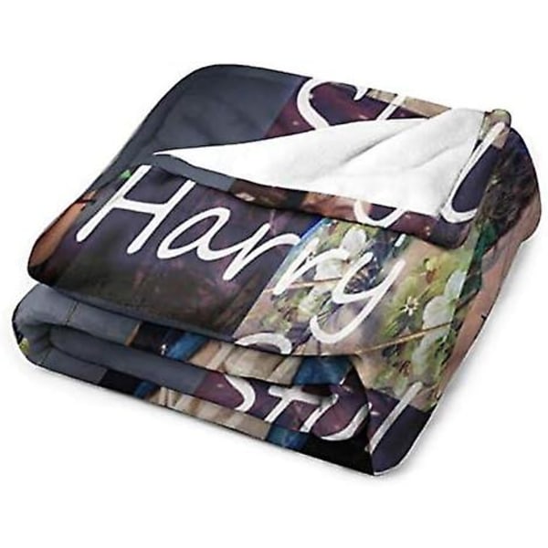 Harry-stil Filt Flanell Fleece Helårs Campingfilt Dekorativt överkast Sängfiltar Soffa Bäddsoffa Resor för barn och vuxna -n514 50x40in 125x100cm