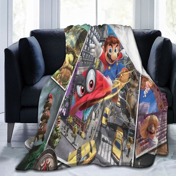 Vintage Super Mario filt Andas mysigt sängfilt Flera storlekar för vuxna barn Tonåringar Välmatchade sovrumstillbehör-g259 50x40in 125x100cm