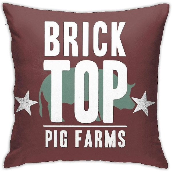 Brick Top Pig Farm Örngott Hemdekorativa Kuddfodral För Soffa Soffa Kuddfodral 18x18 tum