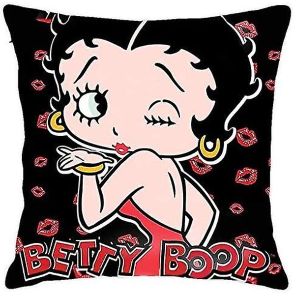 Betty Boop Dekorativt fyrkantigt case, polyester Cover Mjukt örngott med dold dragkedja Lyxigt cover till soffa Soffa Vardagsrum