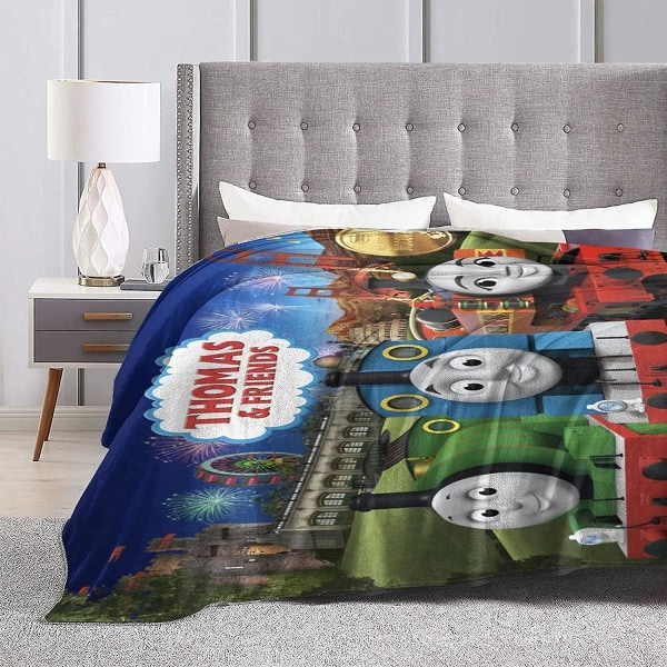 Thomas And Friends Super Soft Fluffy Snugly Solid Flanell Fleece Throws För Bäddsoffa Filtar -w170 60x50in 150x125cm