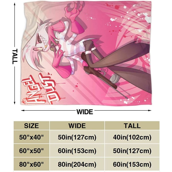 Angel Dust Hazbin Hotel Soft Mysig Lyx Flanell Anime Manga Collection Filt Luftkonditionering Filtar Till Sängsoffa Couch-e114 60x50in 150x125cm