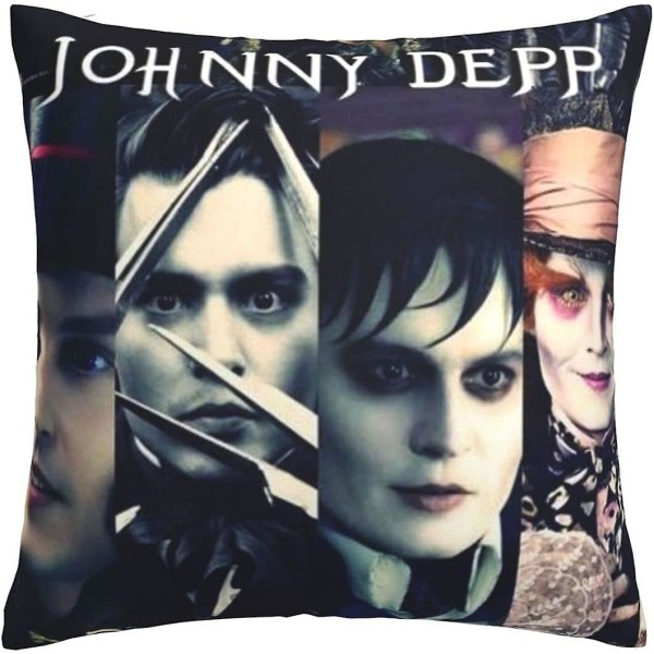 Johnny Depp Multipurpose Örngott Mjukt Kuddfodral Kuddfodral för att köra bil, läsa, TV, sova, arbeta, värma, din livvakt