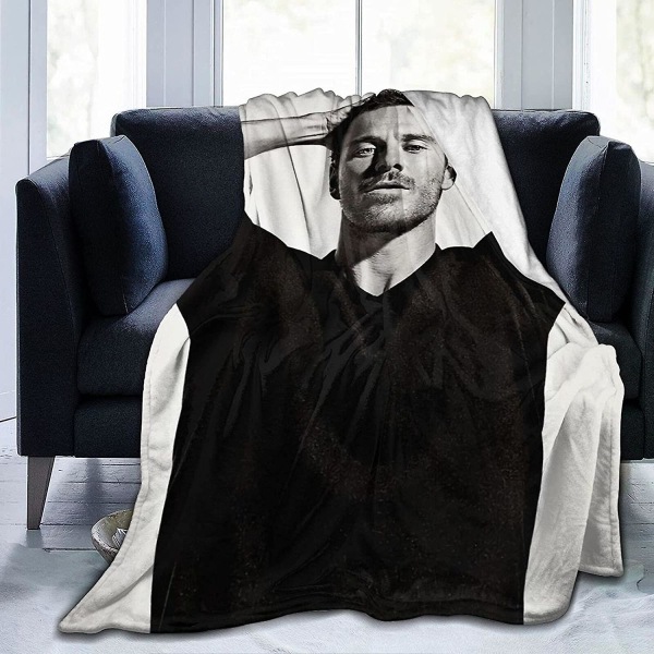 Michael Fassbender filt Ultramjuk flanellfilt 3d- print Fluffig plyschfilt Sängdekoration Sängfilt för vardagsrumsrum Sovrumsdekoration (3s 50x40in 125x100cm