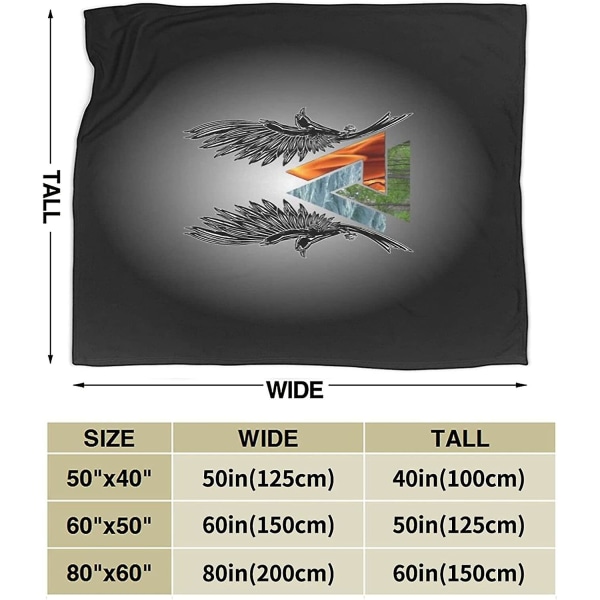 Ravens Norse Mythology Viking Queen Size Mjuk mikrofleecefilt,supervarm,luury,lätt,fuzzy,fleecefilt Hela säsongen för soffa,soffa,säng Bla 80x60in 200x150cm
