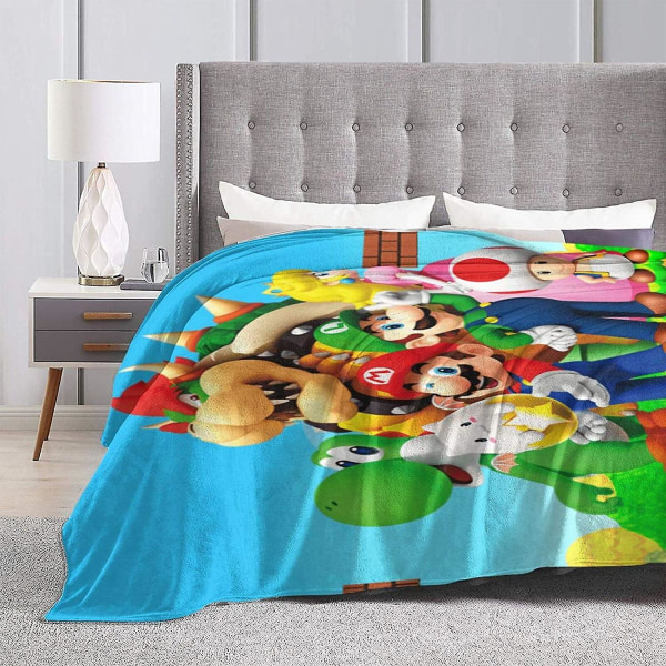 Super Mario Slängfilt För Soffa,stickad Slängfilt Med Tofsar, Dekorativ Mjuk Stickad Filt Släng Flera storlekar För Vuxna Barn Tonåringar Bedroo 60x50in 150x125cm