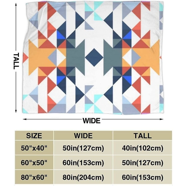 Aztec Slängfilt Mjuk flanell Fleece Varm filt för soffa, säng, soffa, stol, kontor, resa, camping-r165 80x60in 200x150cm