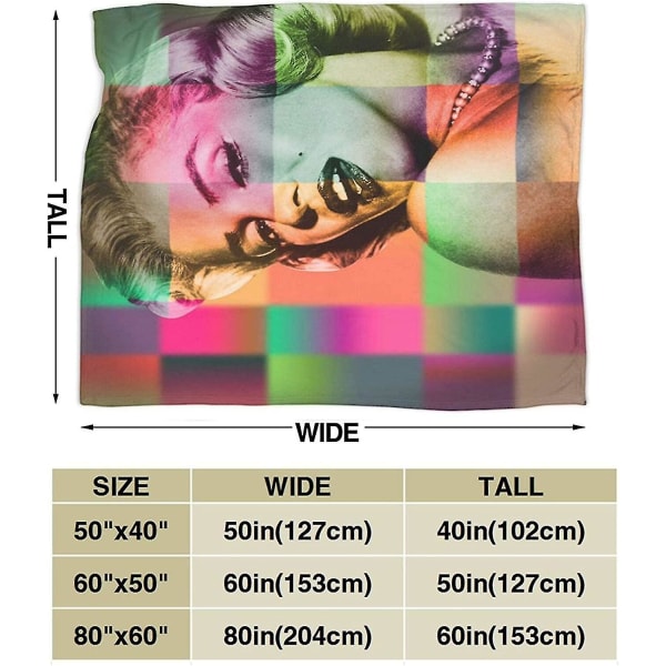 Ultramjukt mikrofleecefilt,m-a-r-i-l-y-n M-o-n-r-o-e 35,heminredning Varmt täcke för bäddsoffa-x20 60x50in 150x125cm