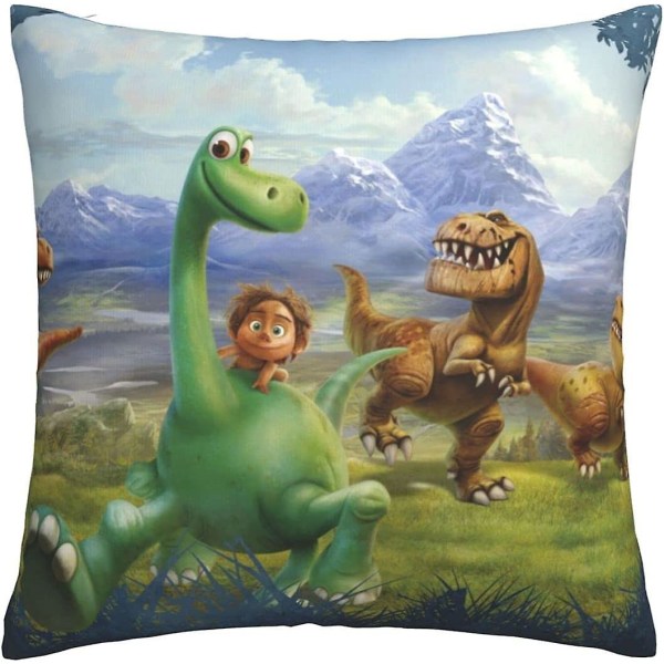The Good Dinosaur Mjuka kuddfodral 45 X 45 Cm Fyrkantiga kuddfodral Bekväma dekorativa kuddfodral Lyxigt cover för soffa sovrum vit
