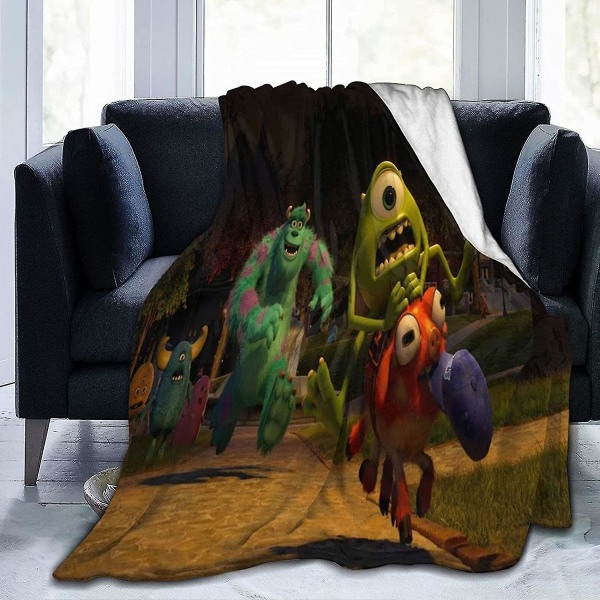 Monster University flanell-slängfiltar Supermjuka flanellfleecefiltar Fluffiga varma filtar till säng,soffa -w401 80x60in 200x150cm