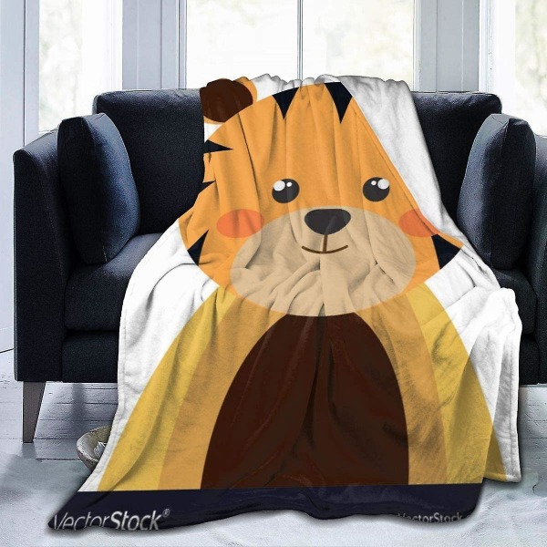 Tiger Animal Cartoon Throw filt Mjuk flanell Fleece Varm filt för soffa, säng, soffa, stol, kontor, resa, camping-r343 80x60in 200x150cm