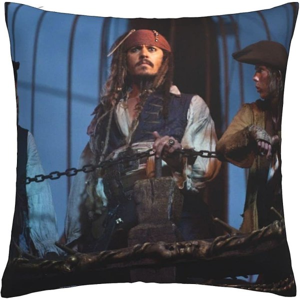 Pirates Of The Caribbean Mjuka kuddfodral 45 X 45 Cm Fyrkantiga kuddfodral Bekväma dekorativa kuddfodral Lyxigt cover till bäddsoffa