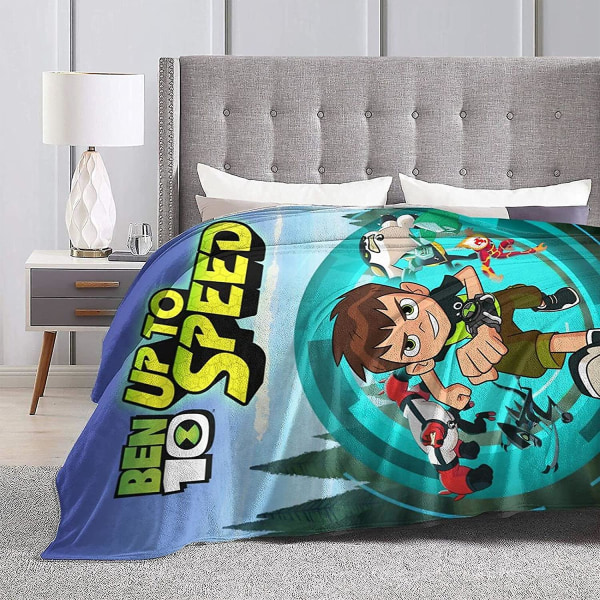 Ben 10 filtar Ultramjuk flanell slängfilt Lätt varm filt Säng Soffa Vardagsrum -u63 80x60in 200x150cm