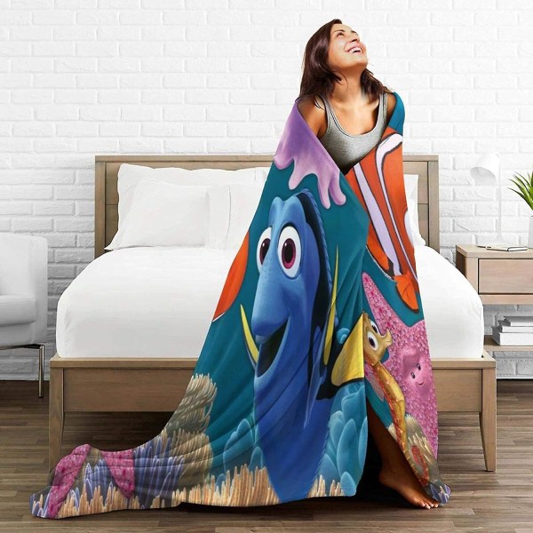 Disney Finding Nemo Tjocka slängfiltar för vuxna barn,fleecefilt Supermjukt överkast Sherpafilt för säng och soffa Välmatchat sovrumstillbehör 60x50in 150x125cm