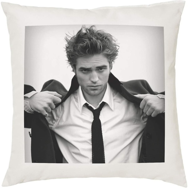 Mjuk och slitstark Robert Pattinson kudde - popkonst - 100% polyester - Finns med eller utan fyllnadsdyna - 40x40cm (cover och fyllningsdyna)-