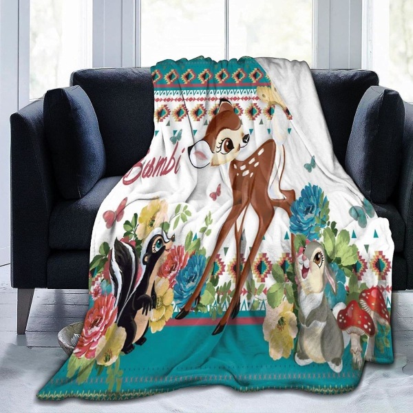 Disney Bambi Slängfilt - Luury Shaggy Warm Fuzzy Fluffy Elegant långt hår Tvättbar dekorationsfilt för soffa soffa och säng Välmatchat sovrum 50x40in 125x100cm