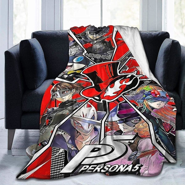 Persona 5 Ultra-mjuk mikrofleece filt, vardagsrum, 3d-tryckt-x95 60x50in 150x125cm