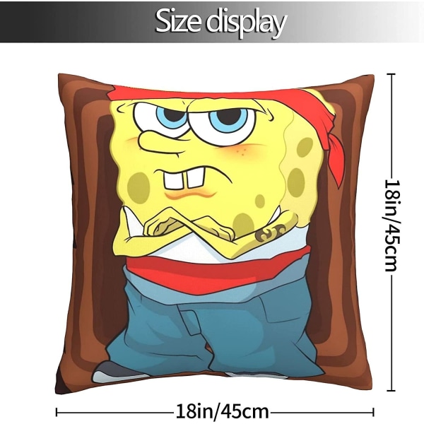 Mjuka och bekväma SpongeBob kuddfodral 1 förpackning 45 X 45 Cm Färgglada Print Kuddfodral