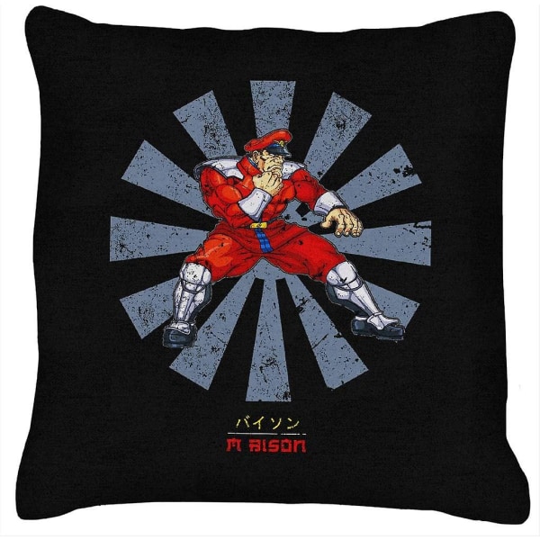 M Bison Retro Japanese Street Fighter Cushion 18"x18"