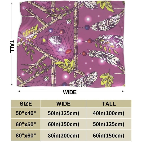 Drömfångare Fleece Täcke Lätt Mjuk Mysig Bäddsoffa Vardagsrum All Season-o355 50x40in 125x100cm