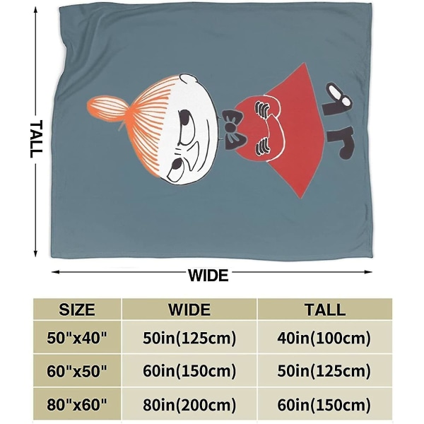The Moo-mins Filt Hem Sovsal Filt Lätt Varm Mysig Slängfilt-y89 50x40in 125x100cm