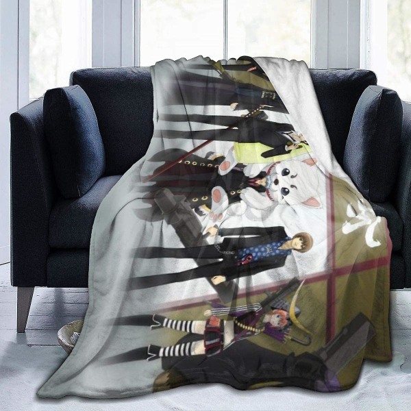 Anime Gintama Warm Fleece Täckfilt För Bäddsoffa Soffa -w482 60x50in 150x125cm